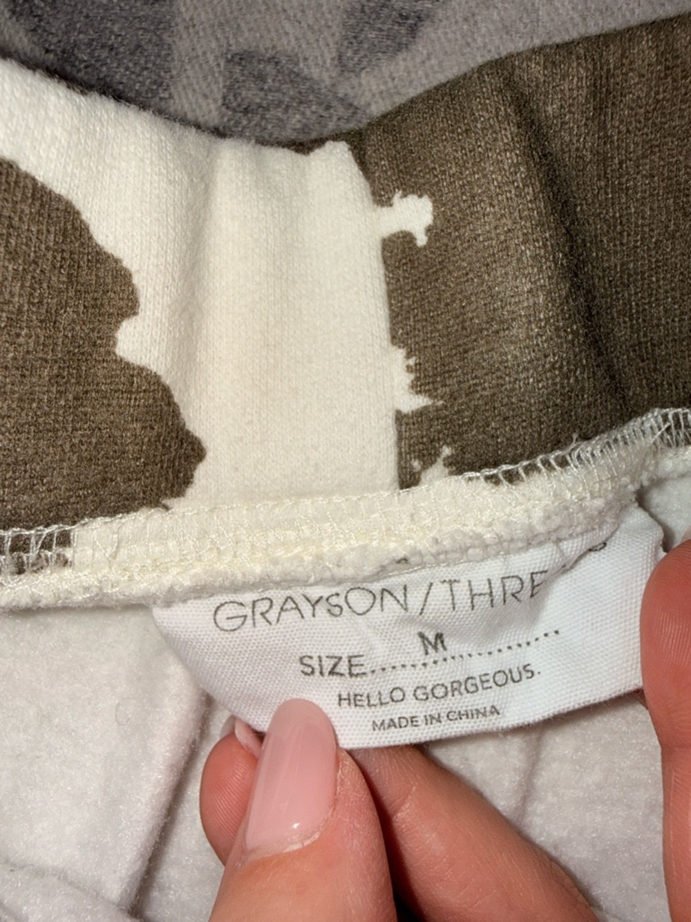 Grayson Threads Wide Leg Cowprint Jogging Pants in Brown & White - Picture 6 of 11